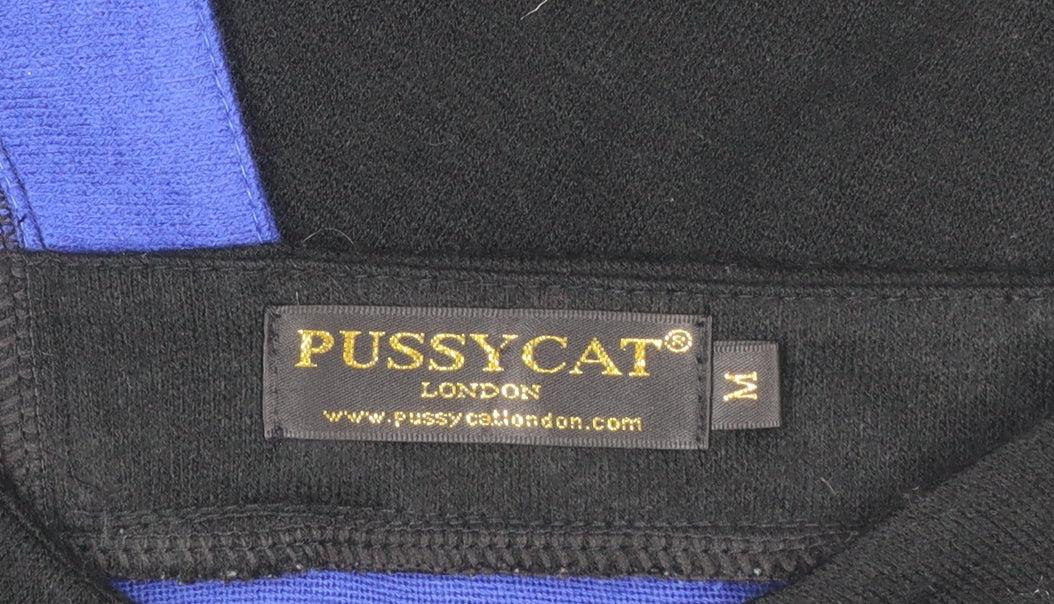 Pussycat London Women's Black Blue Bodycon Colourblock Dress M