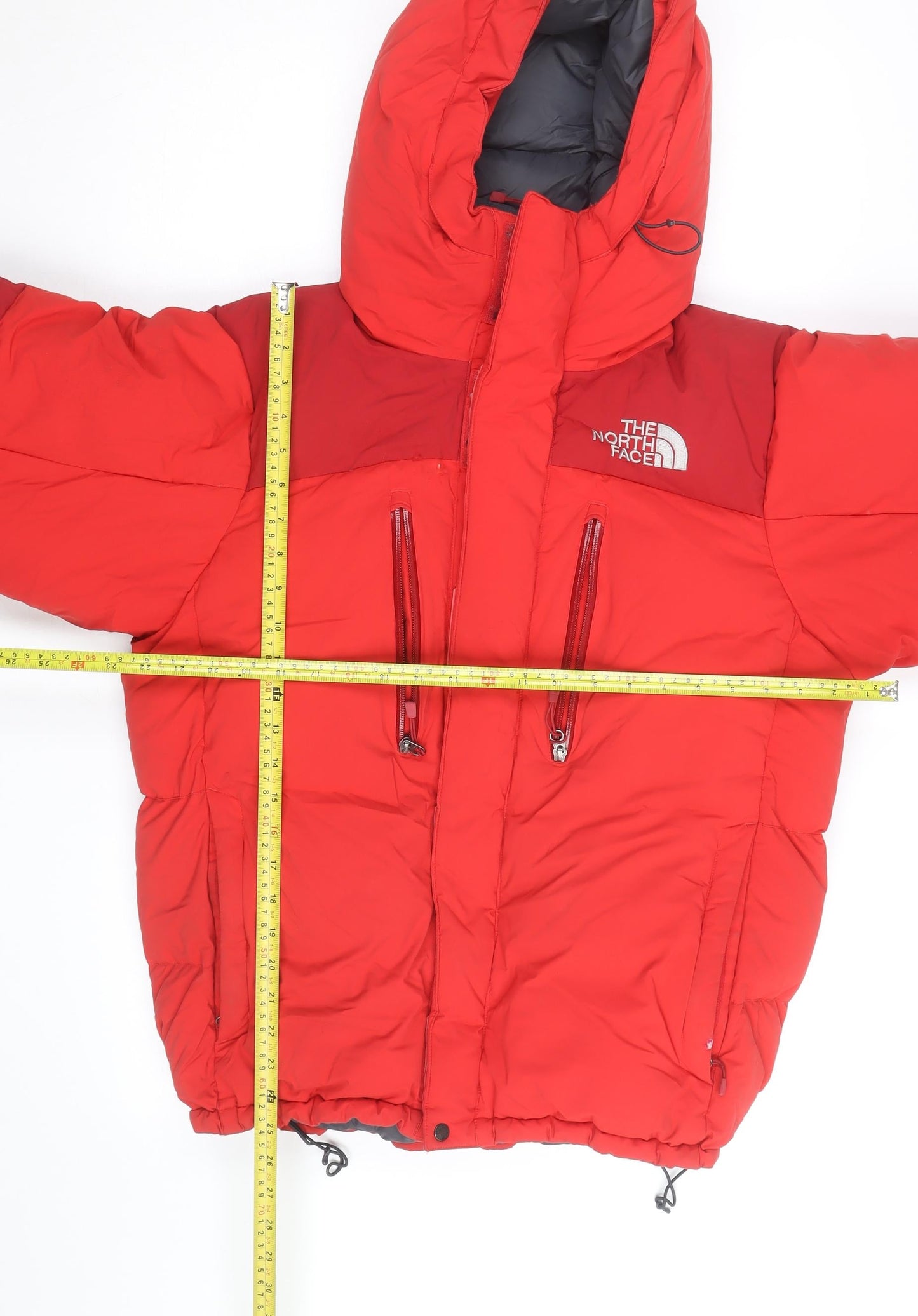 The North Face Men's Red Hooded Puffer Jacket Size L Waterproof Down