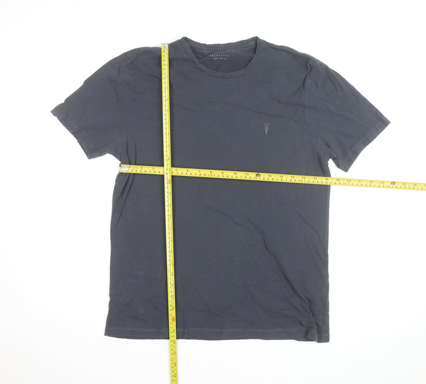 AllSaints Men's Black Crew Neck Large Cotton T-Shirt