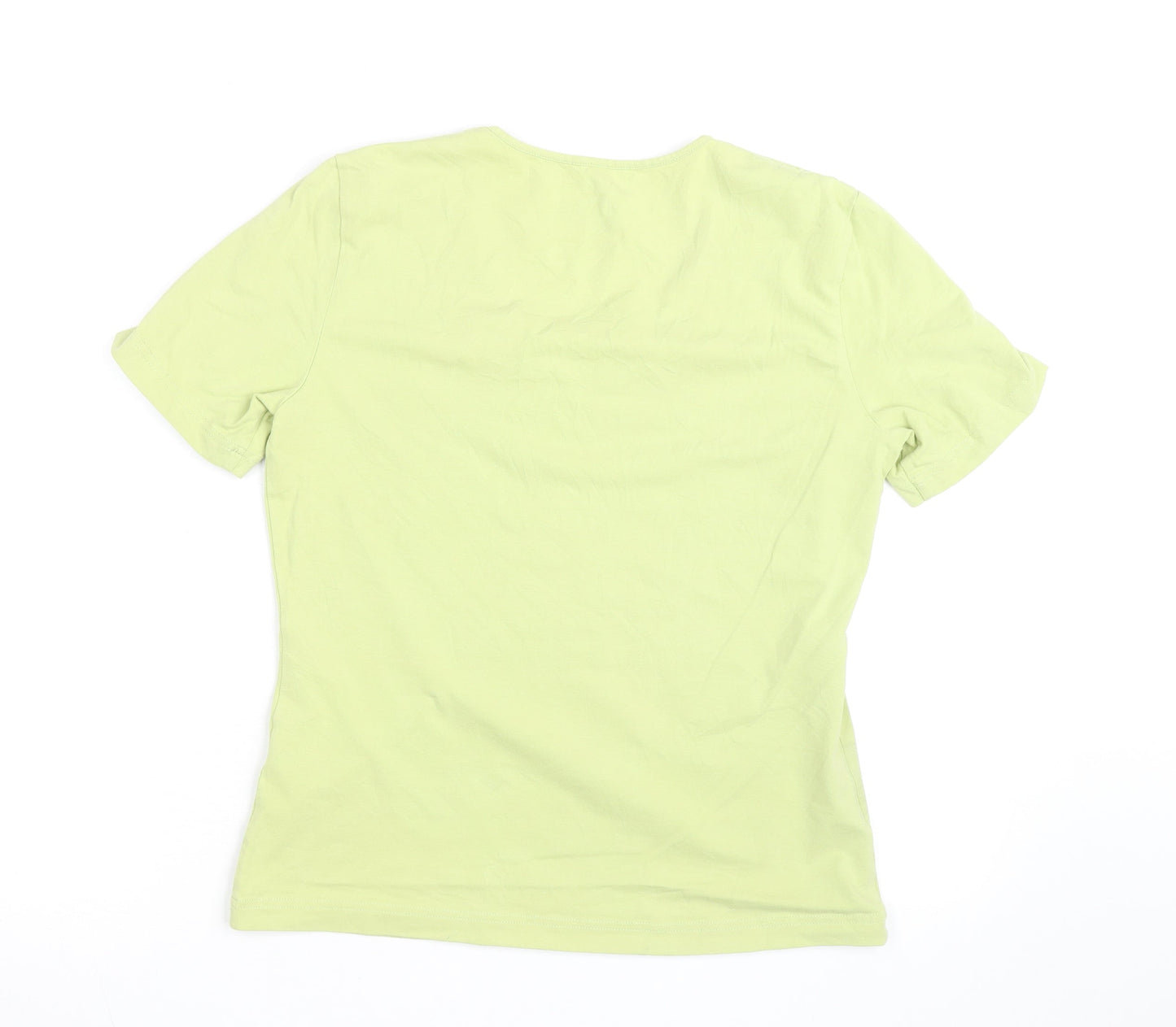 Gerry Weber Women’s Green V-Neck Stretch Cotton T-Shirt Size 18