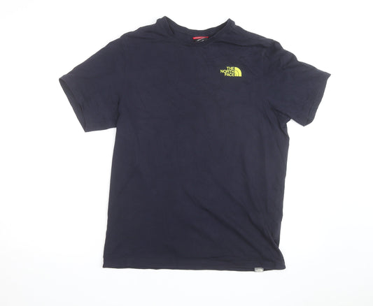 The North Face Men's Blue Small Outdoor Graphic Cotton T-Shirt
