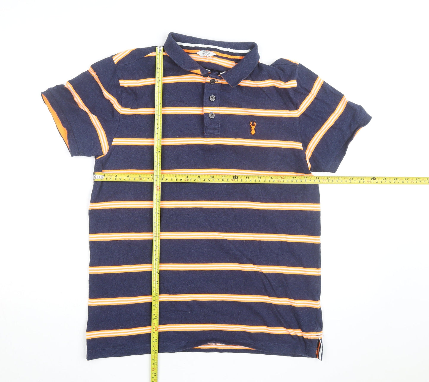 Next Men’s Blue Striped Regular Fit Cotton Polo Shirt M