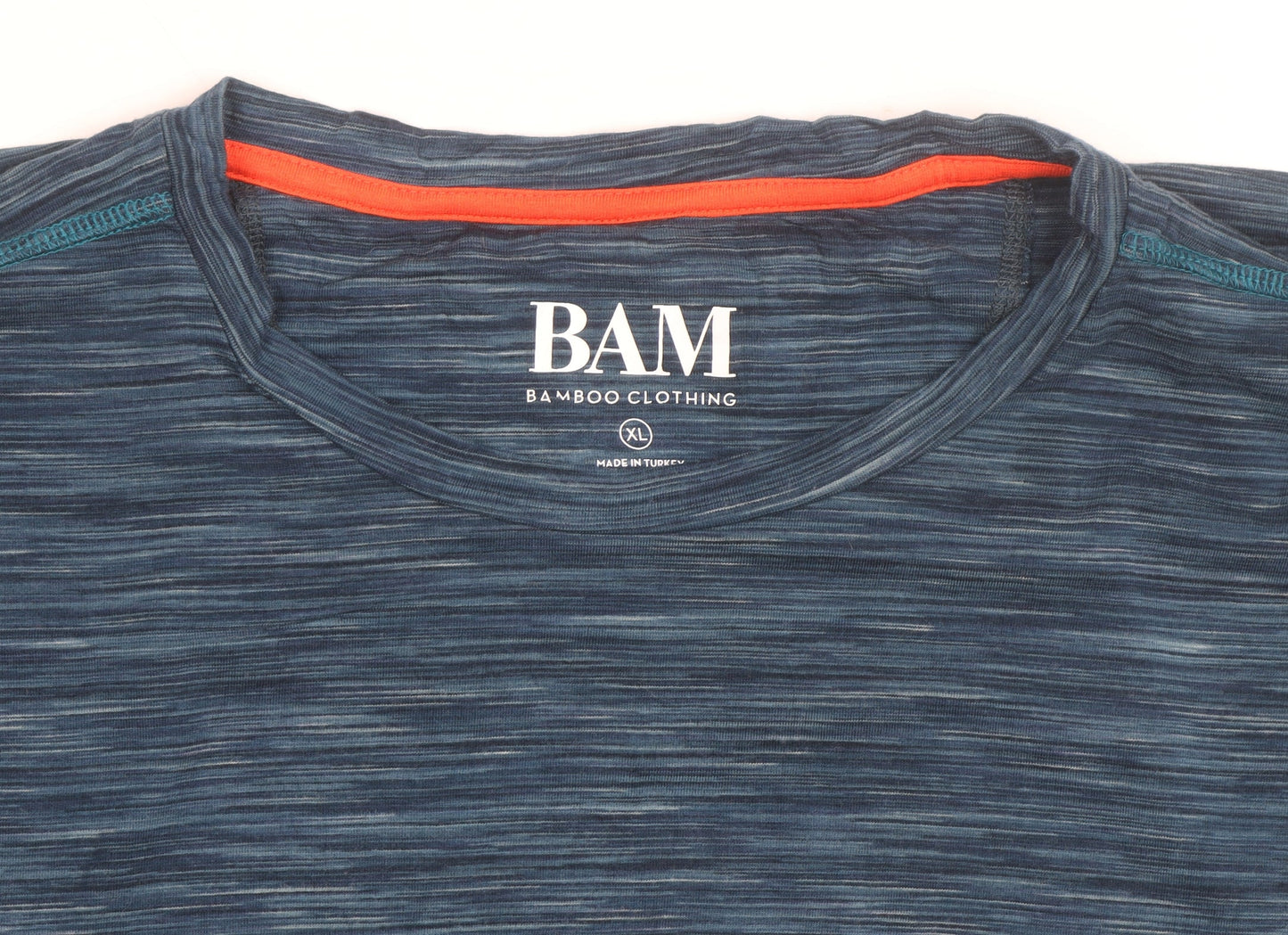 BAM Men's Blue XL Short Sleeve Bamboo Athletic T-Shirt