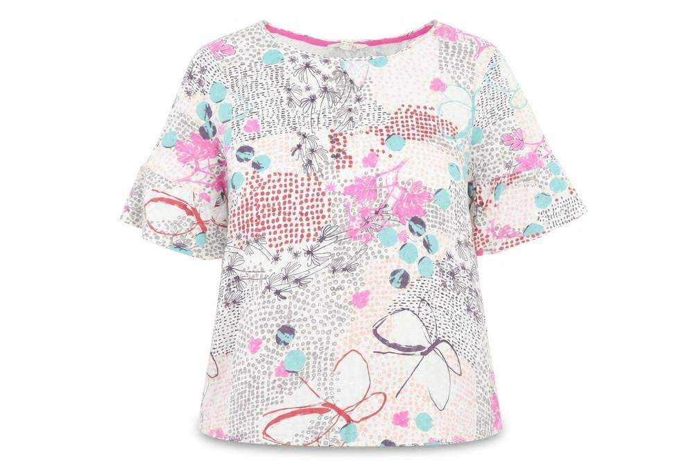 White Stuff Women Multicoloured Floral Cotton Tunic Blouse Size 10