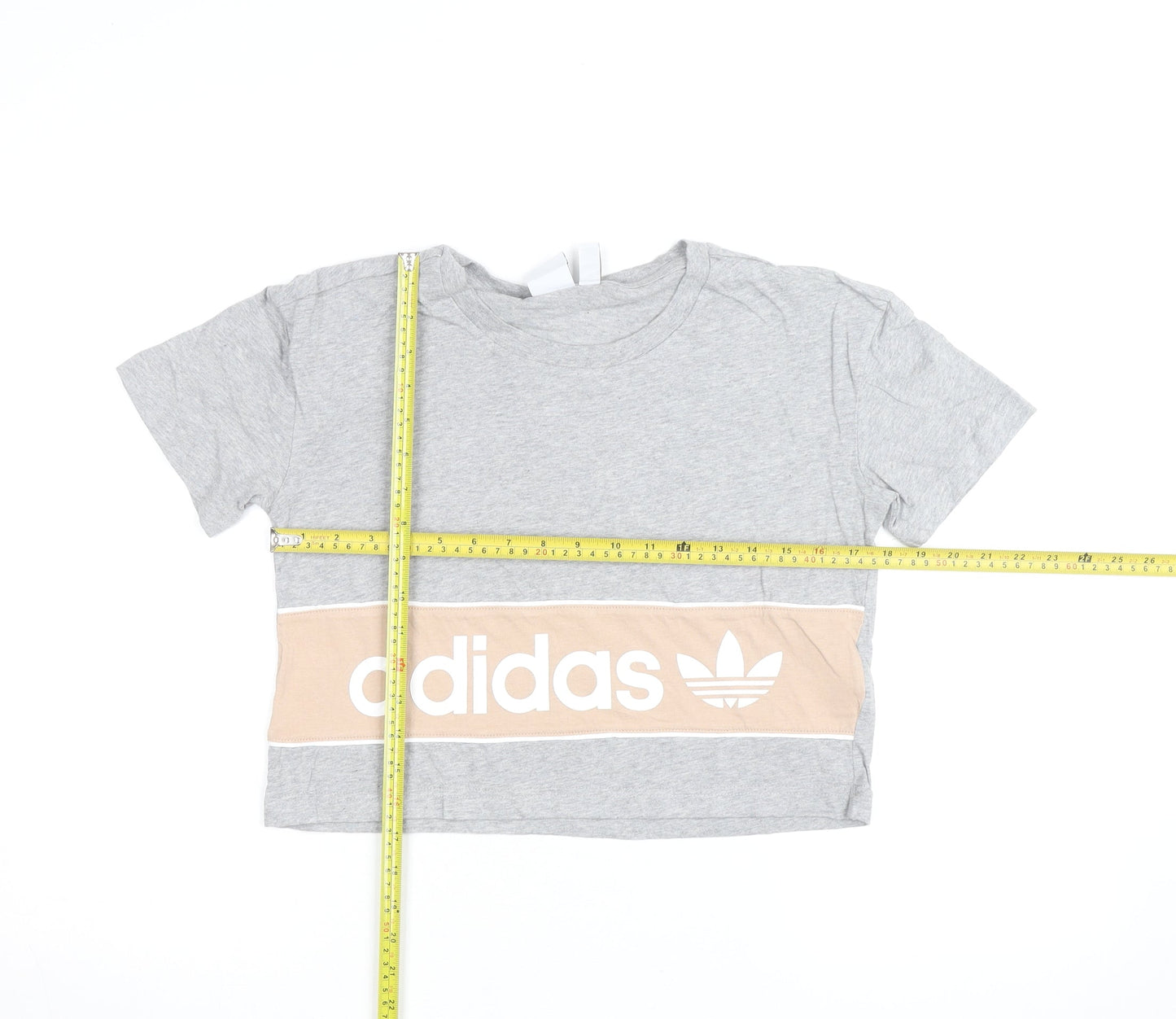 Adidas Women’s Grey Cropped T-Shirt Size 10 Casual Sports Style