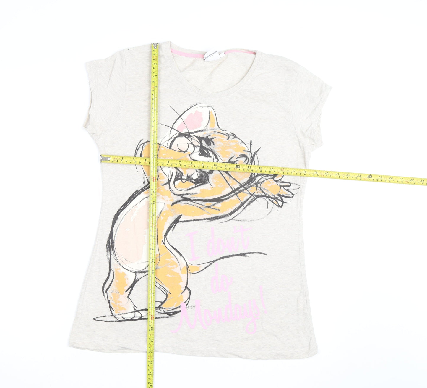 Tom and Jerry Women's Beige Size 18 Graphic T-Shirt