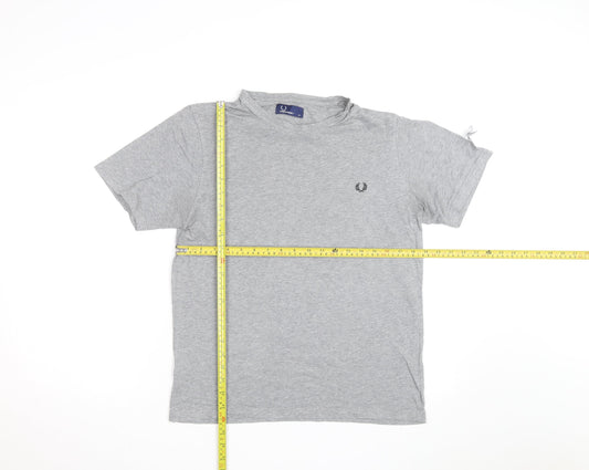 Fred Perry Men's Grey Crew Neck Cotton T-Shirt Size M Classic Style