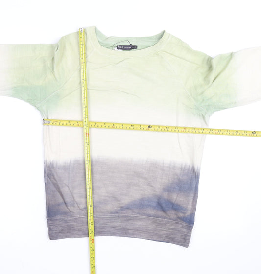 Marks and Spencer Women Green Mix Cotton Pullover Sweatshirt Size XL