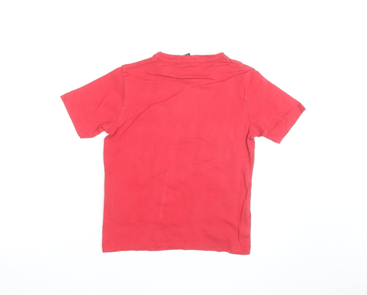 Manchester United Boys Red 6-7 Years Cotton Short Sleeve Graphic T-Shirt