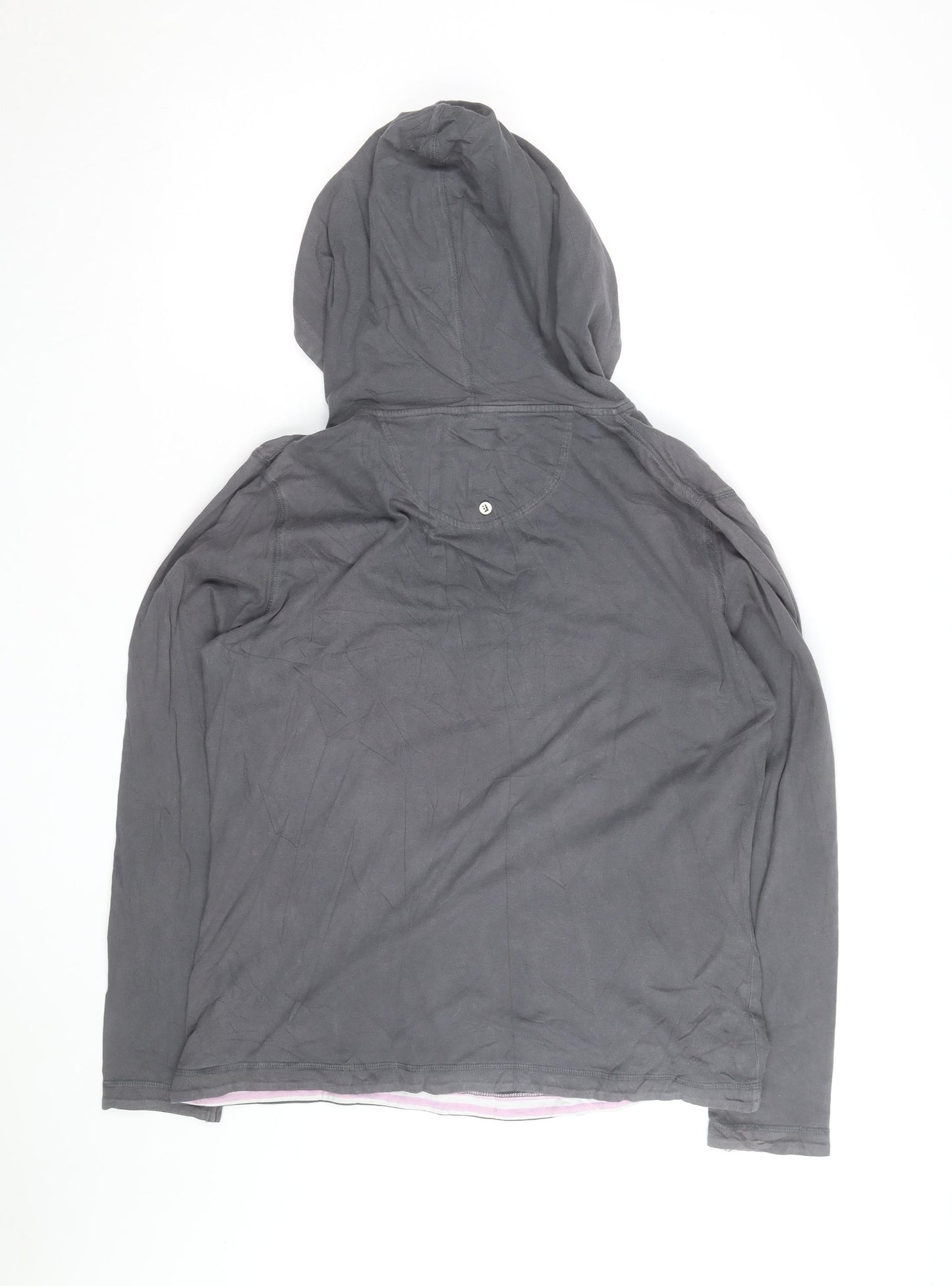 Joules Womens Grey Pullover Hoodie UK 14 Long Sleeve Cotton Casual