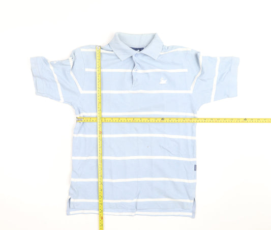 The Royal Yacht Britannia Men's Blue Striped Polo Shirt Size S