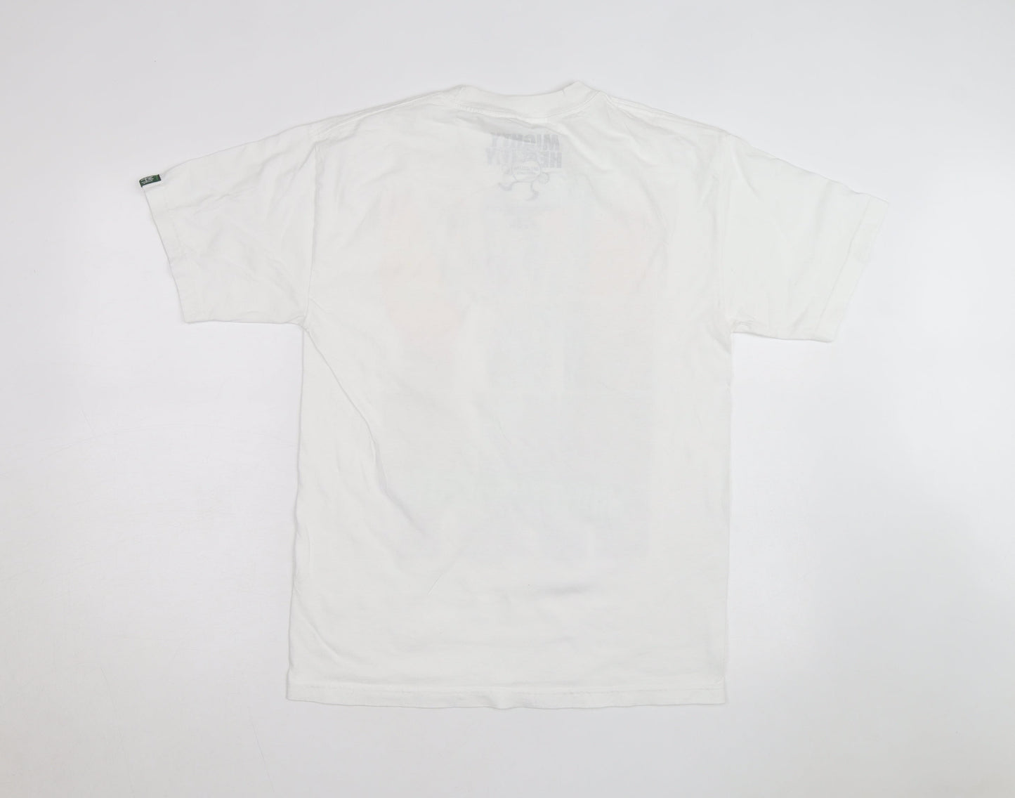 Mighty Healthy Men's White Graphic Print Regular Fit T-Shirt M