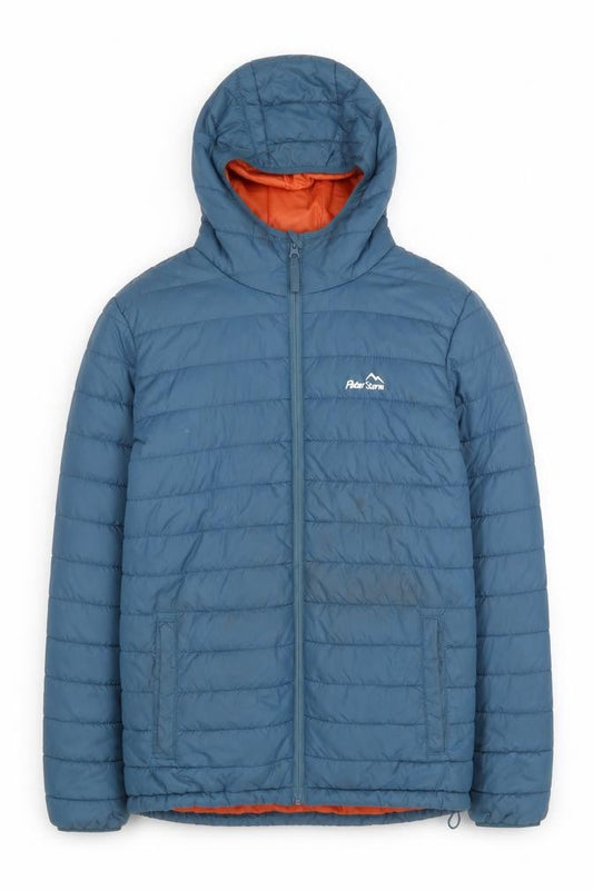 Peter Storm Men’s Blue Hooded Puffer Jacket Size S Insulated Outdoor