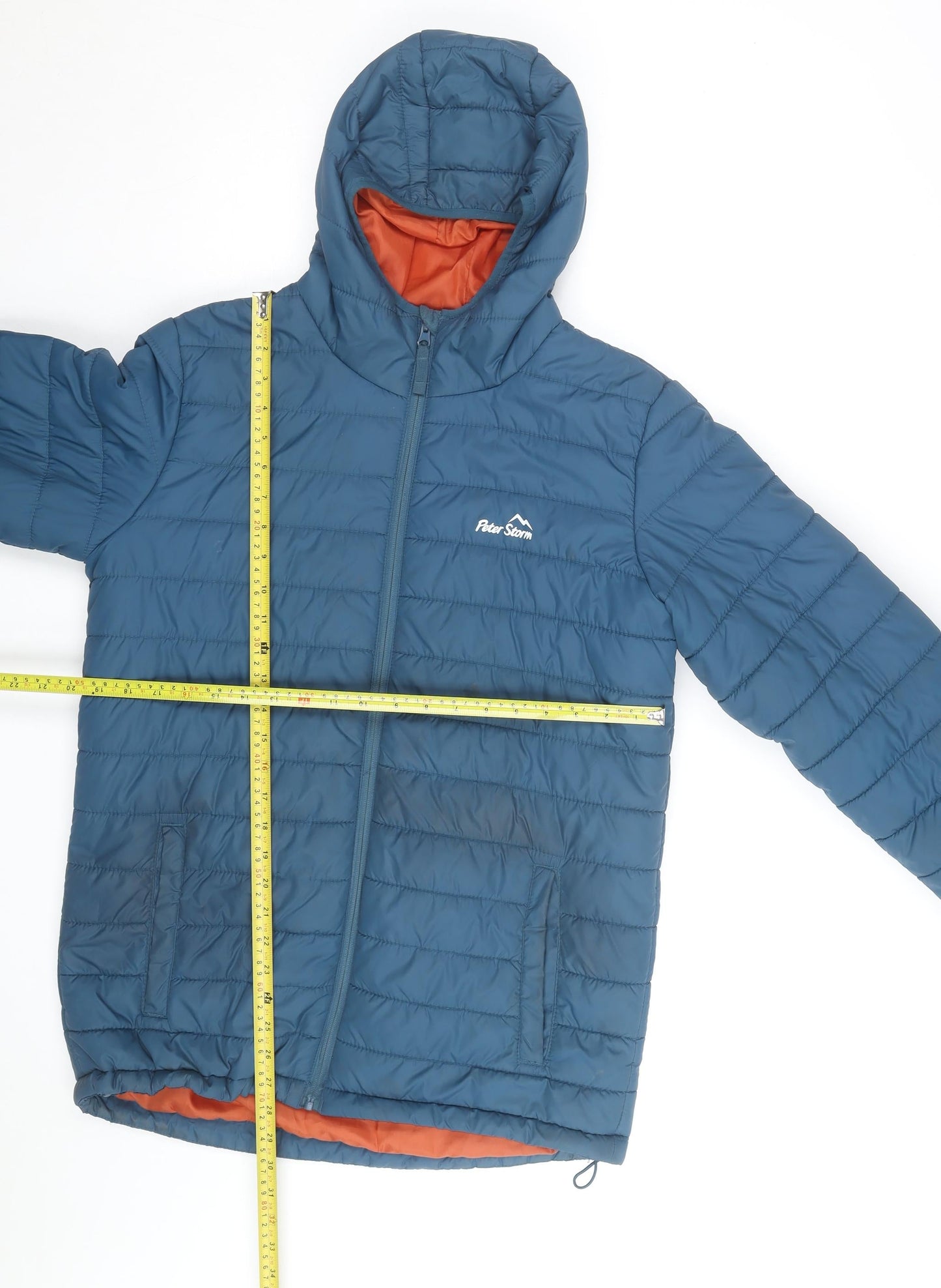 Peter Storm Men’s Blue Hooded Puffer Jacket Size S Insulated Outdoor