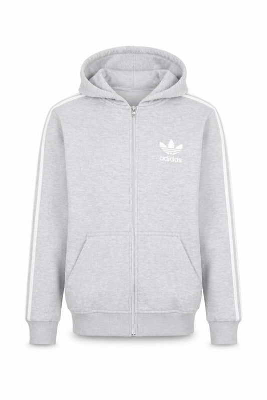 adidas Mens Grey Full Zip Hoodie Small Sportswear