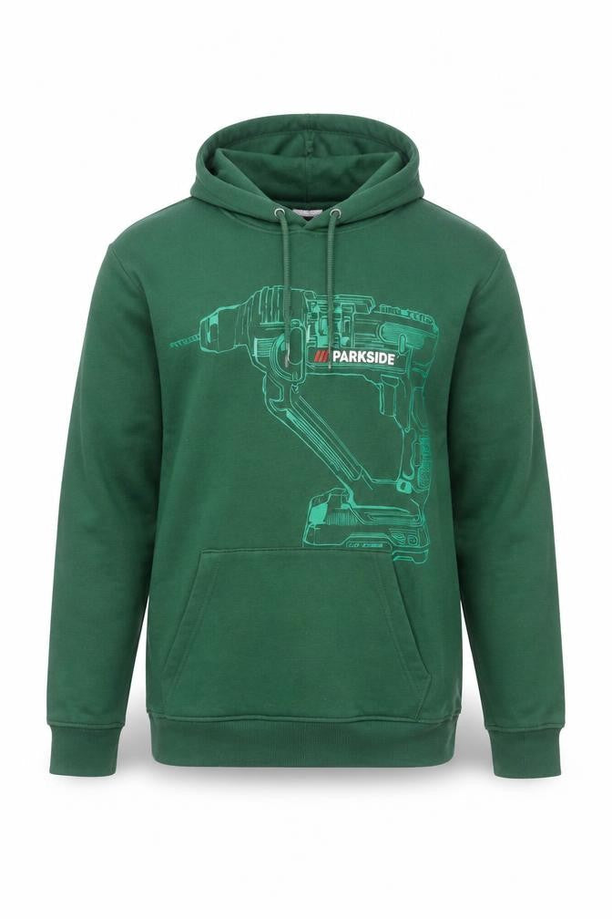 Parkside Men's Green Pullover Hoodie Size L Graphic Print Workwear