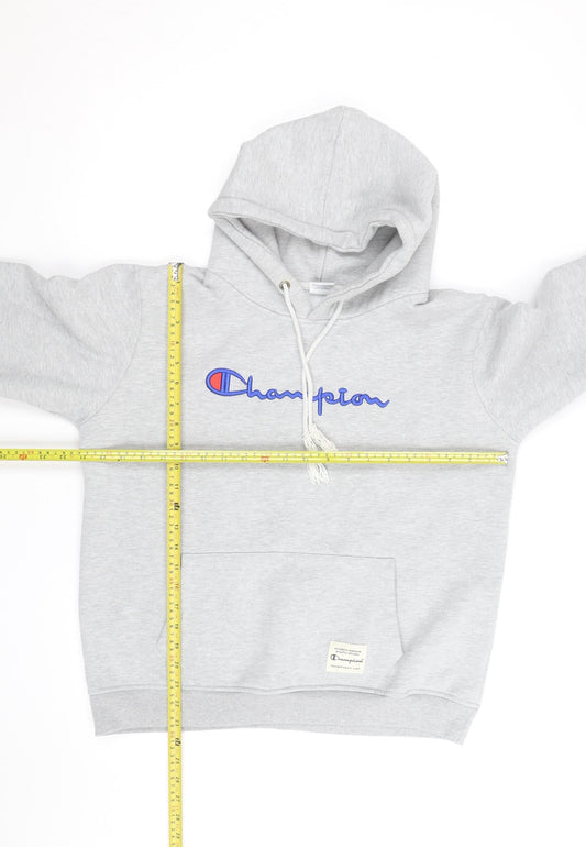 Champion Men's Grey XL Pullover Hoodie Embroidered Logo