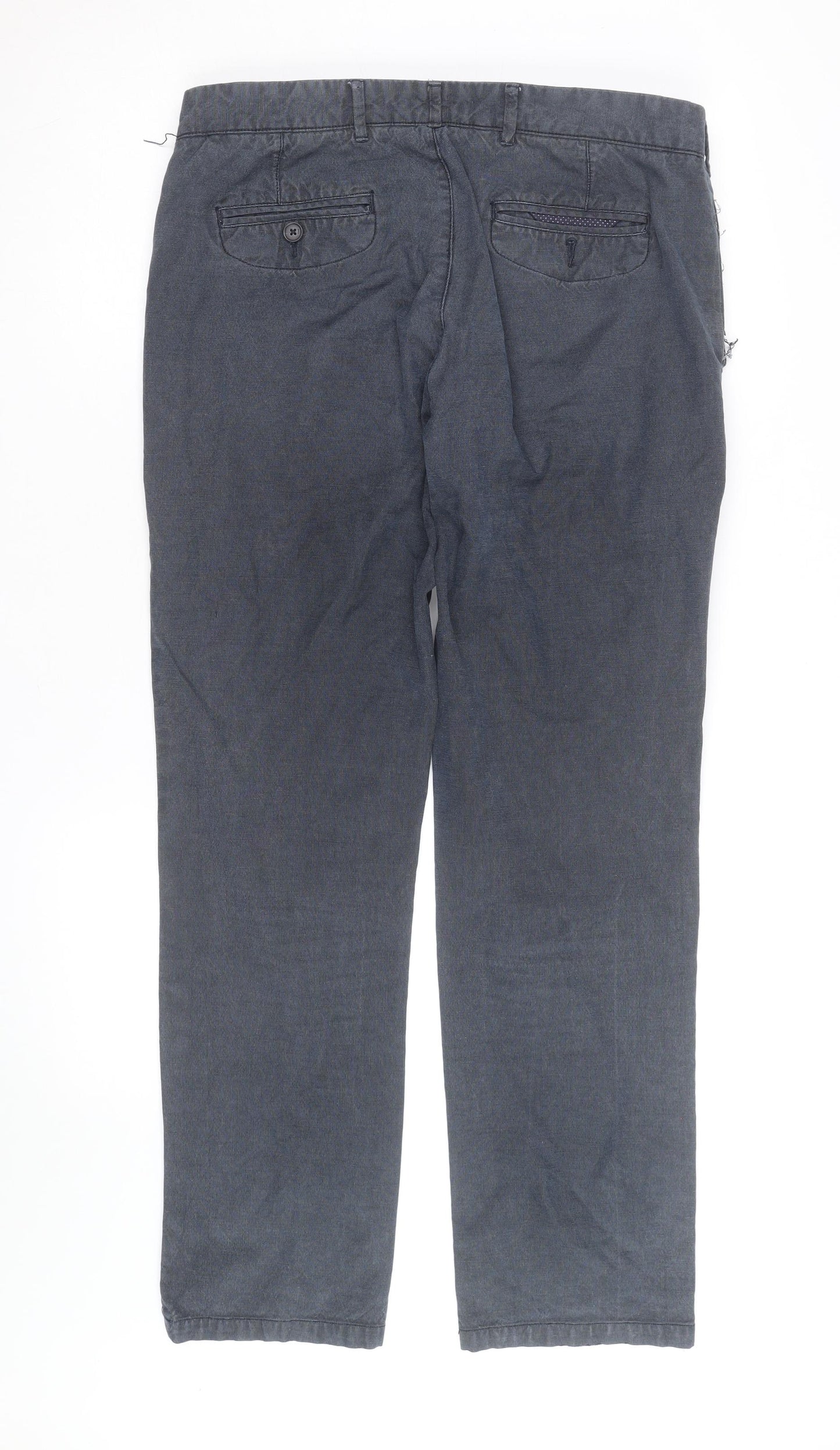 Jacamo Men's Blue Chino Trousers 34R Cotton Blend Regular Fit