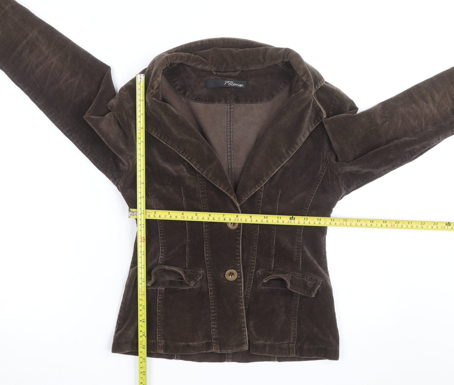 Jane Norman Women Brown Corduroy Blazer Jacket Size 12