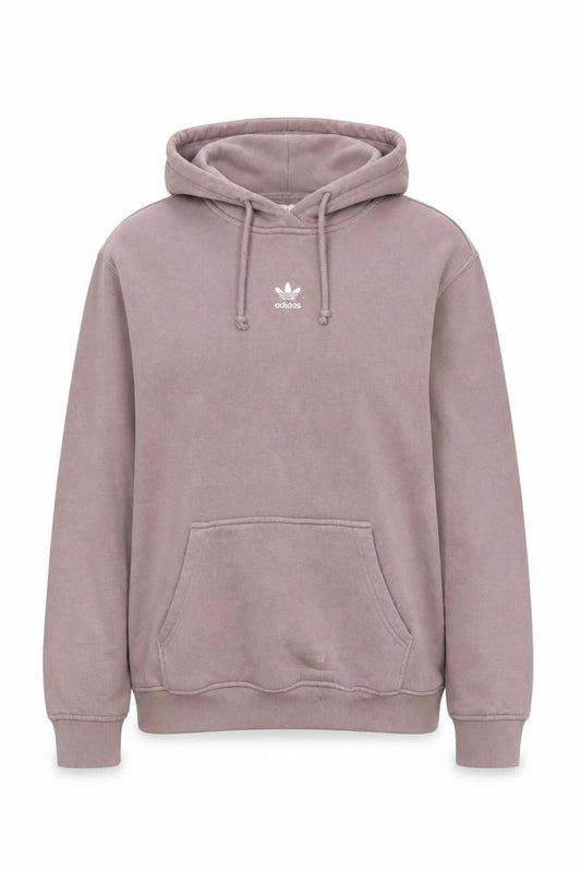 Adidas Women Mauve Hoodie Size 10 Pullover Logo Cotton Blend