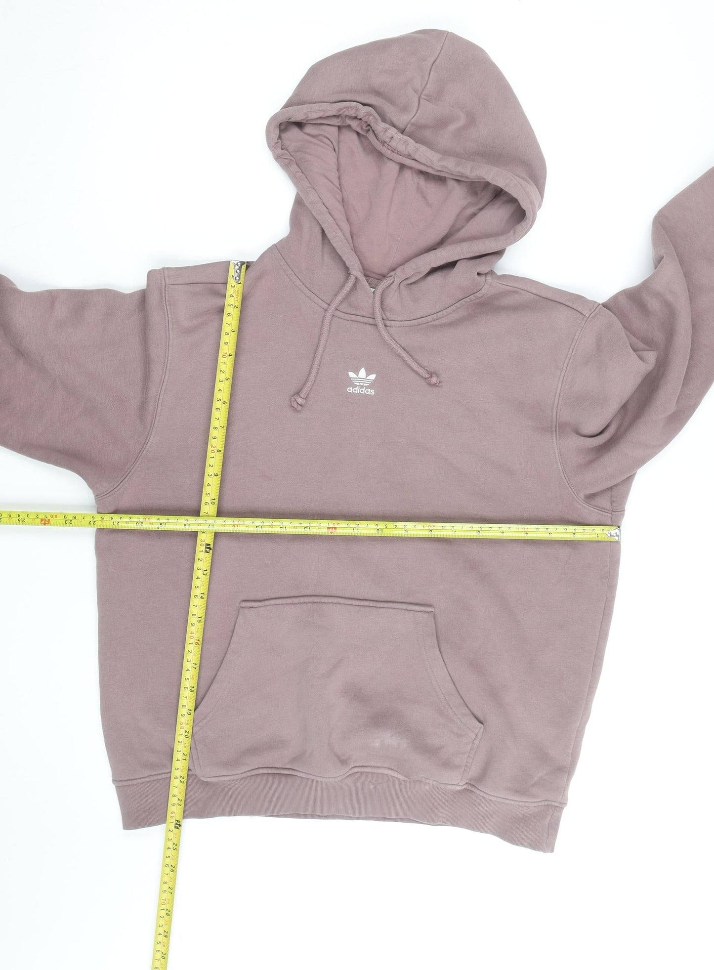 Adidas Women Mauve Hoodie Size 10 Pullover Logo Cotton Blend