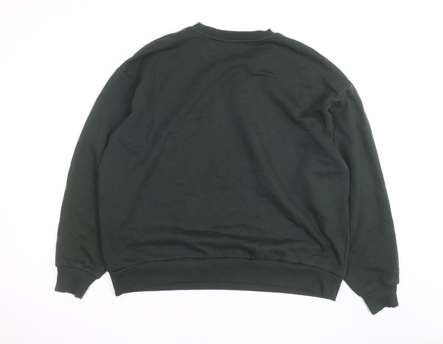 Stradivarius Unisex Dark Green French Riviera Graphic Sweatshirt Size S
