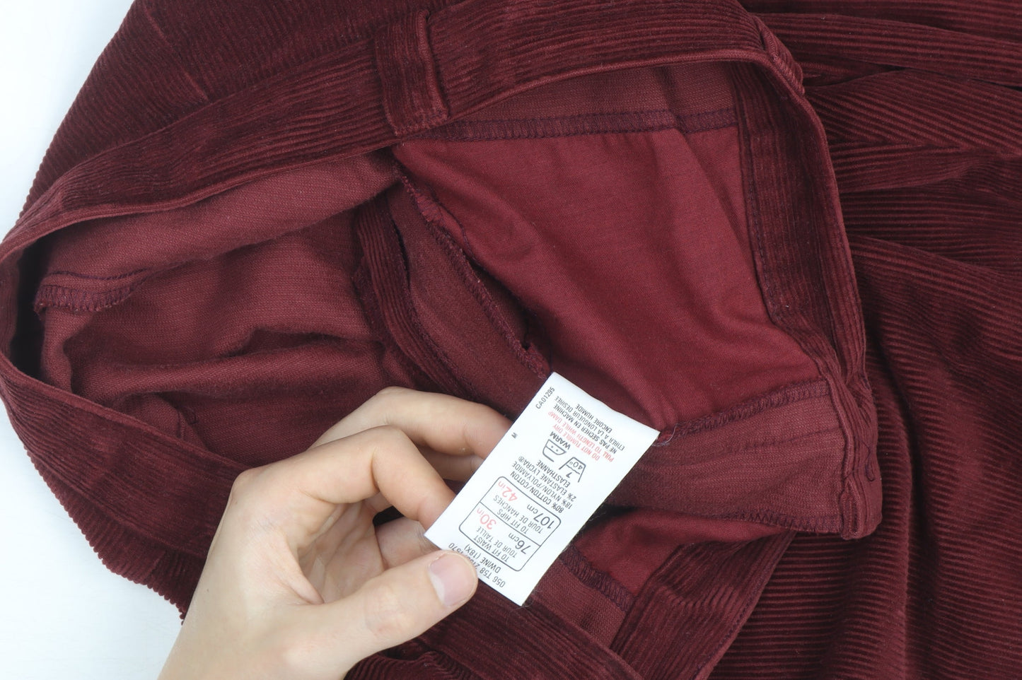 Smartwear Womens Red Corduroy Straight Jeans Size 18 Regular