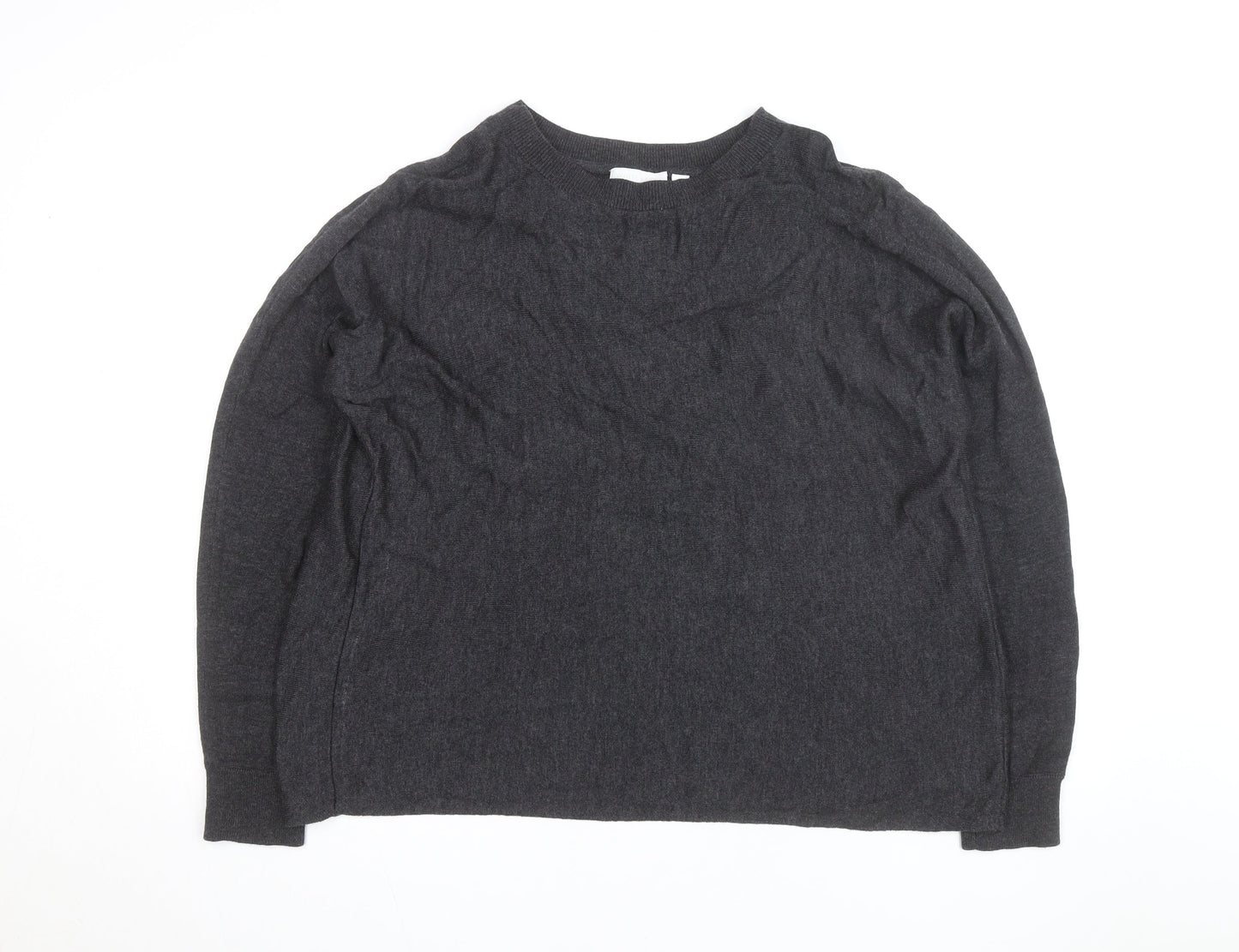 The White Company Women's Grey Crew Neck Jumper Size 16 Wool Blend