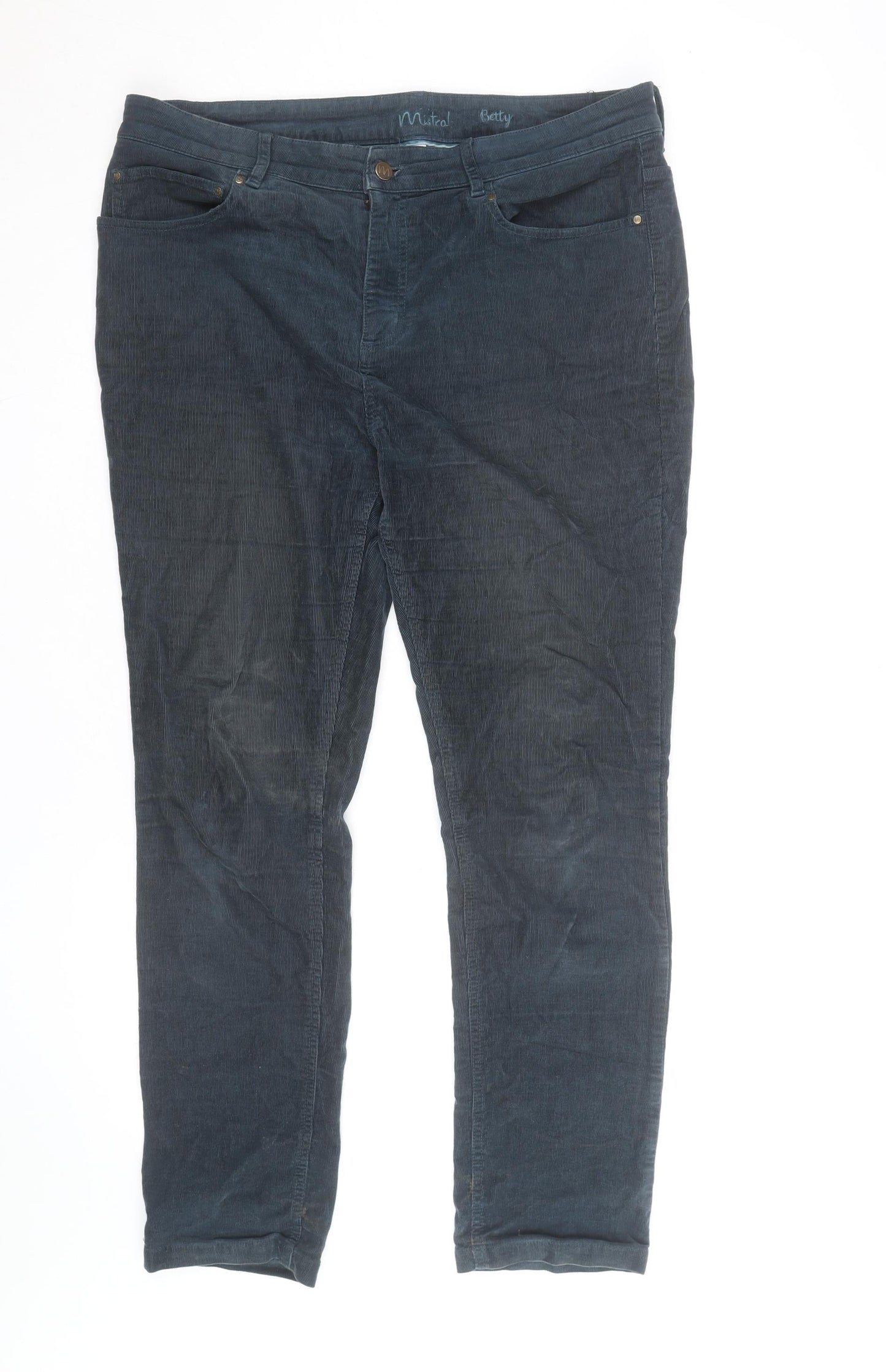 Mistral Women’s Blue Corduroy Straight Jeans Size 16