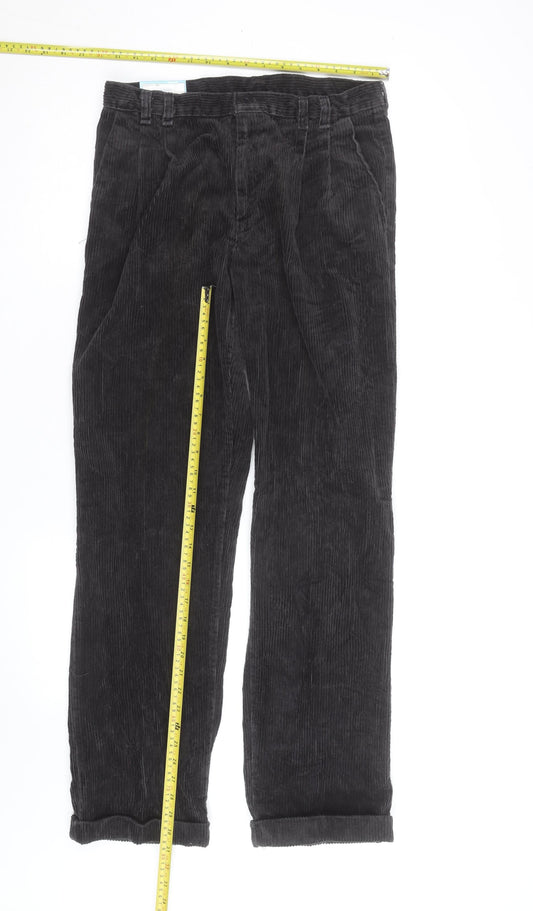 Wrangler Mens Black Corduroy Straight Jeans 32x31 Classic Fit