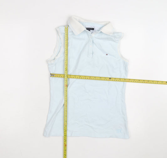 Tommy Hilfiger Women Blue Sleeveless Polo Shirt Size 12