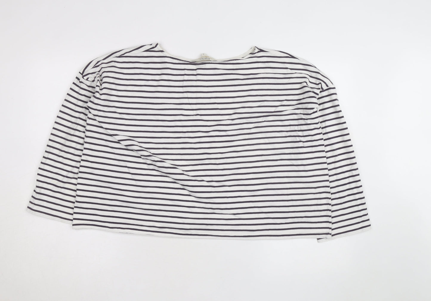 People Tree Women’s White Striped Organic Cotton Long Sleeve Top Size 16