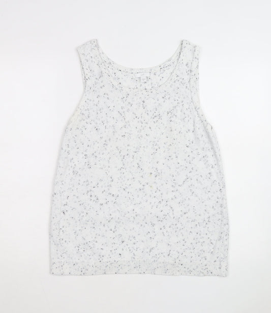 J. Jill Unisex White Sleeveless Knit Cotton Vest M
