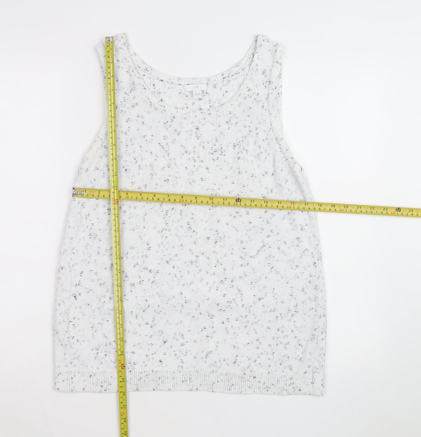 J. Jill Unisex White Sleeveless Knit Cotton Vest M