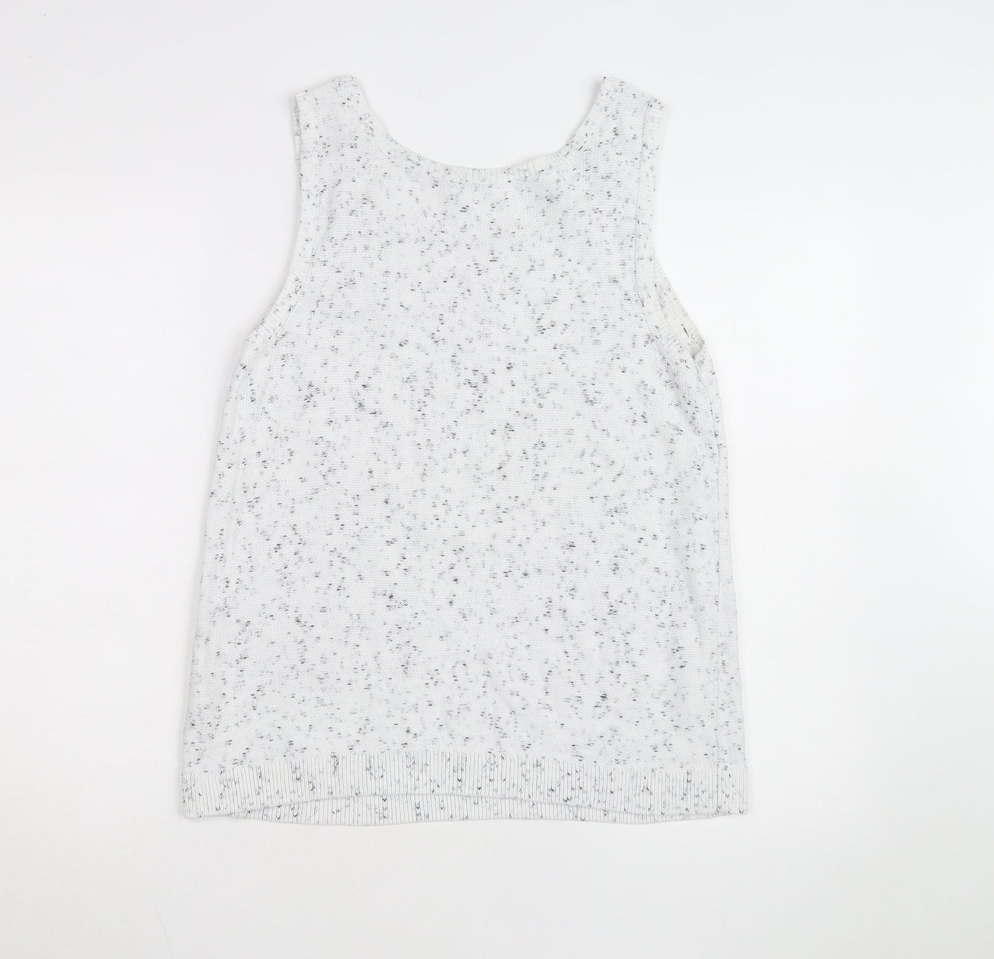 J. Jill Unisex White Sleeveless Knit Cotton Vest M