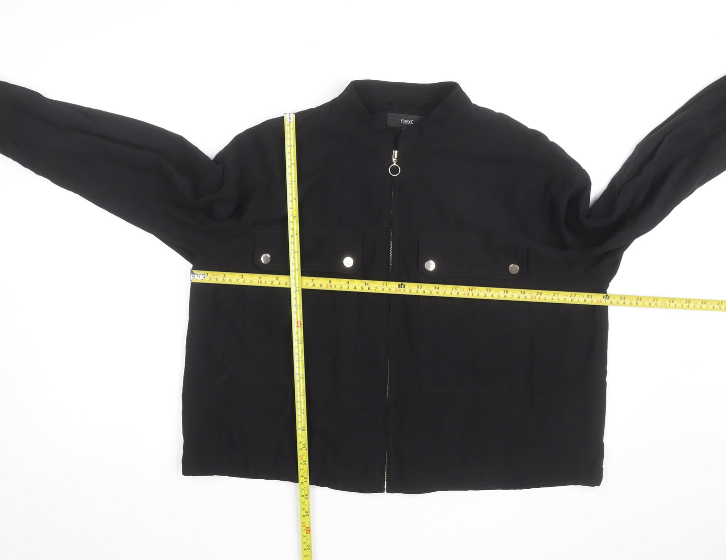 Next Women's Black Bomber Jacket Size 14 Lightweight Casual