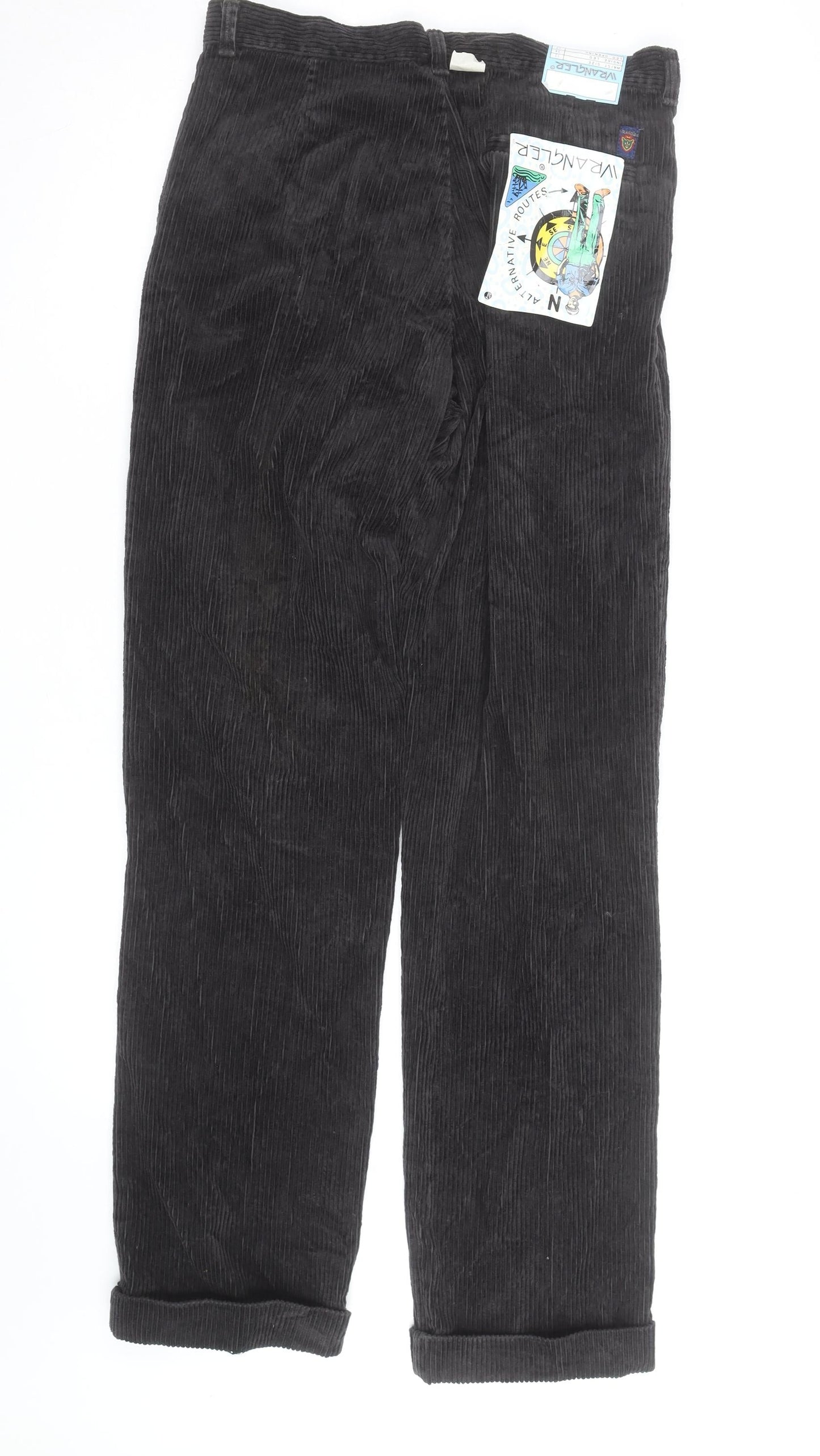 Wrangler Men's Black Corduroy Straight Leg Jeans 32W 34L Regular Fit
