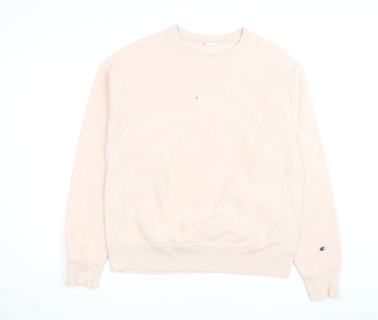Champion Men's Beige Crew Neck Pullover Sweatshirt Medium