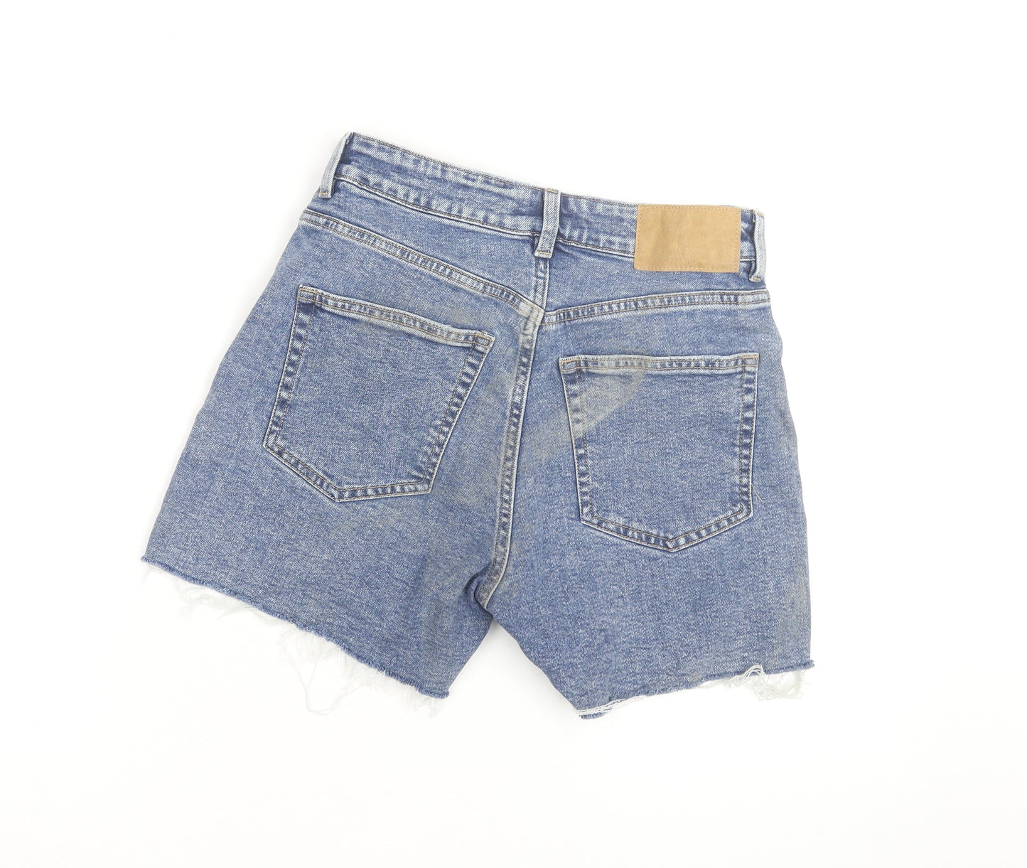 H&M Women’s Blue High-Rise Cut-Off Denim Shorts Size 10