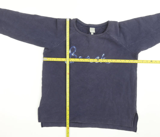 Bench Men Blue Sequin Logo Pullover Sweatshirt M