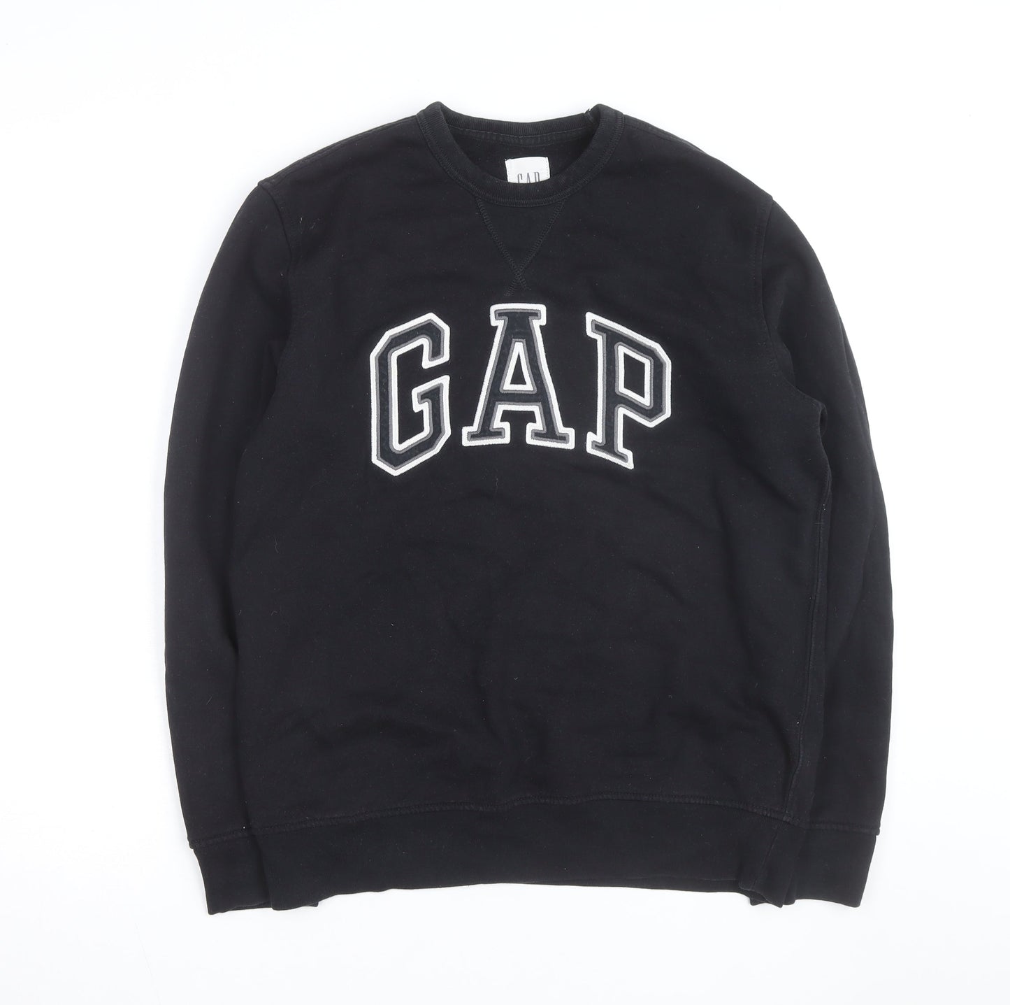 GAP Men’s Black Logo Pullover Sweatshirt Medium Fleece Lined
