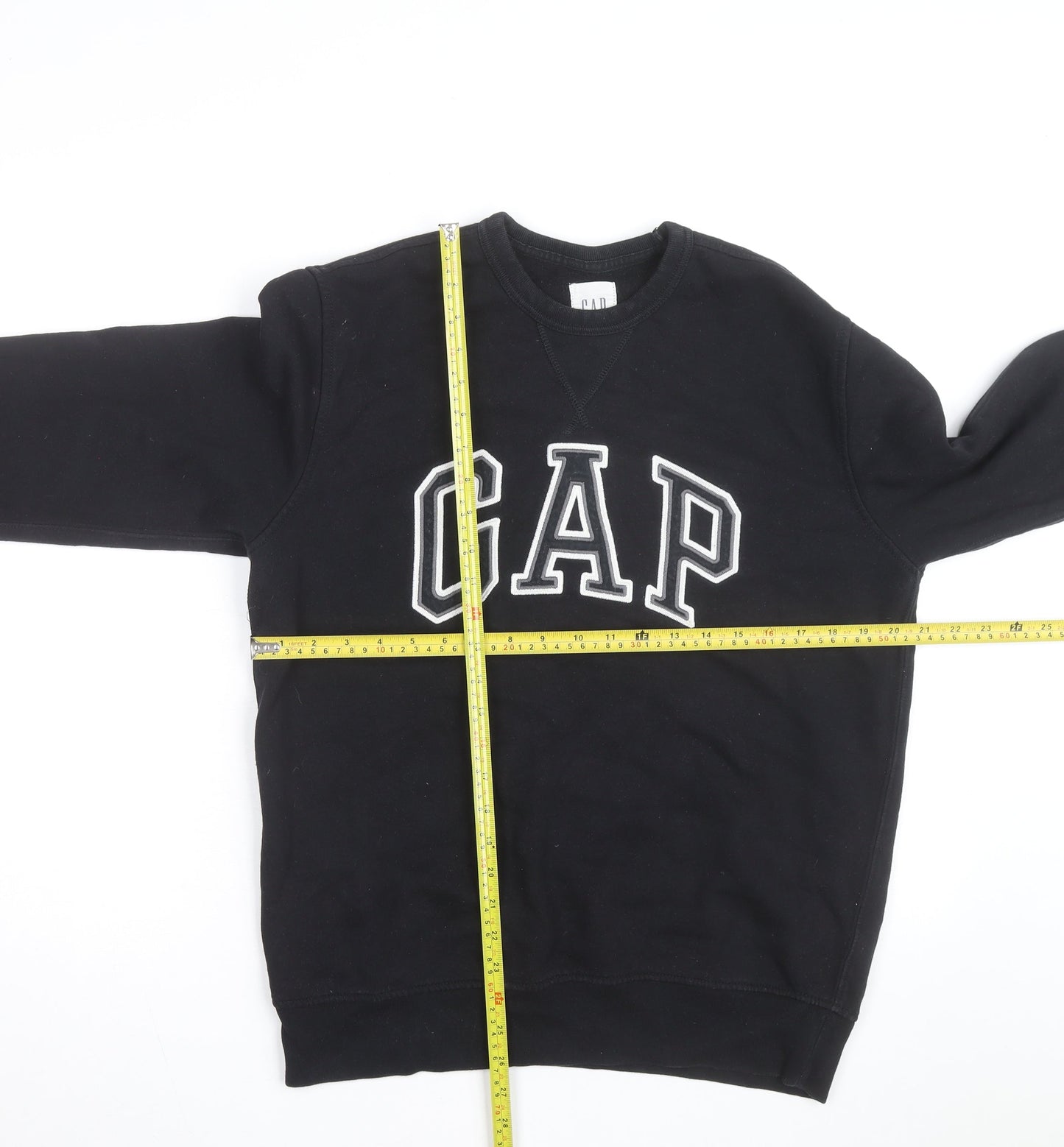 GAP Men’s Black Logo Pullover Sweatshirt Medium Fleece Lined