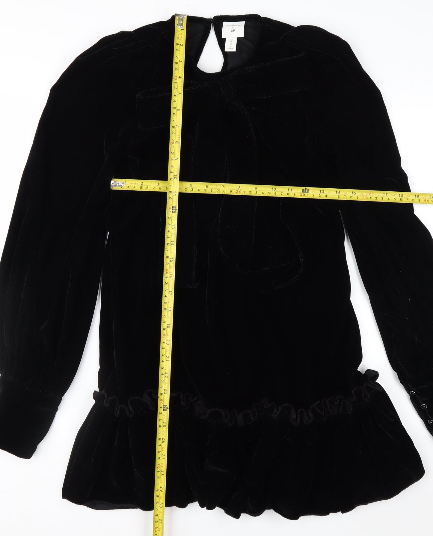 H&M x The Vampire’s Wife Womens Black Velvet Mini Dress XS