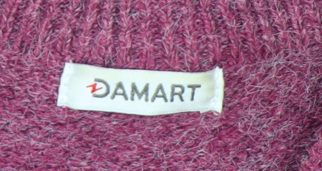 Damart Women's Purple Cable-Knit Cardigan L 18/20 Acrylic Blend