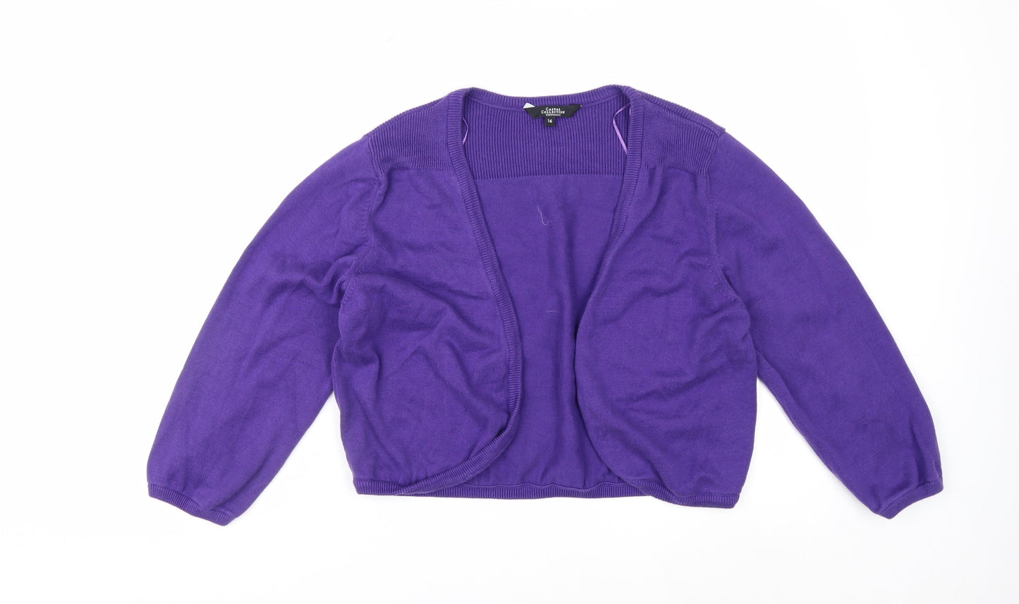 Debenhams Women’s Purple Cotton Open Front Cardigan Size 16