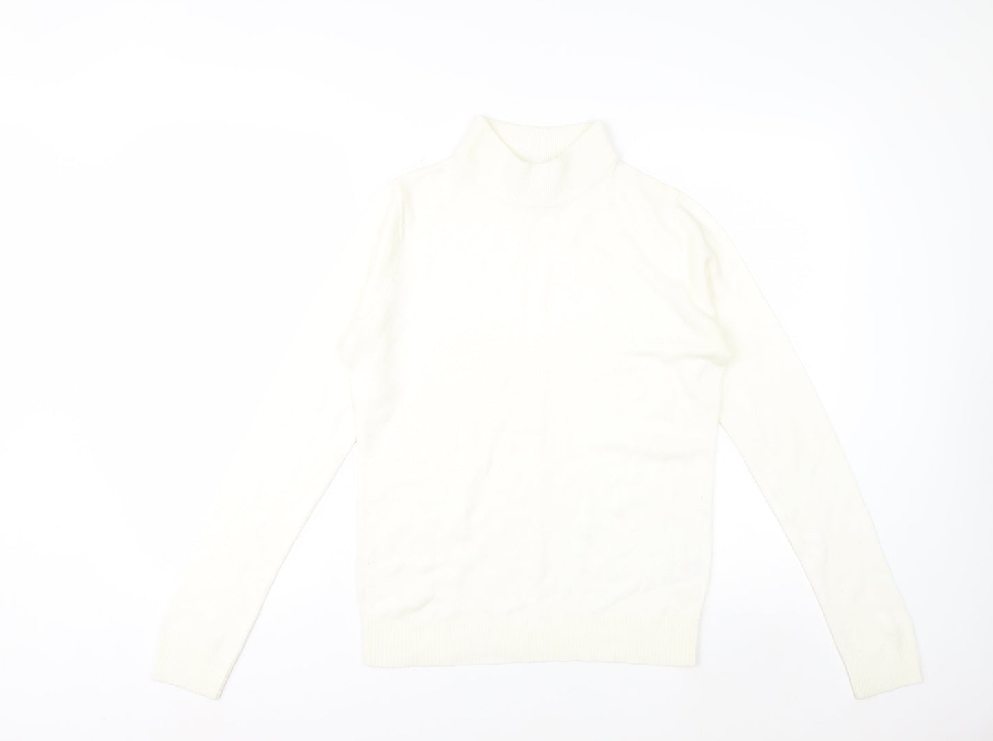 Miss Fiori Couture Women’s Ivory High Neck Acrylic Jumper Size 10