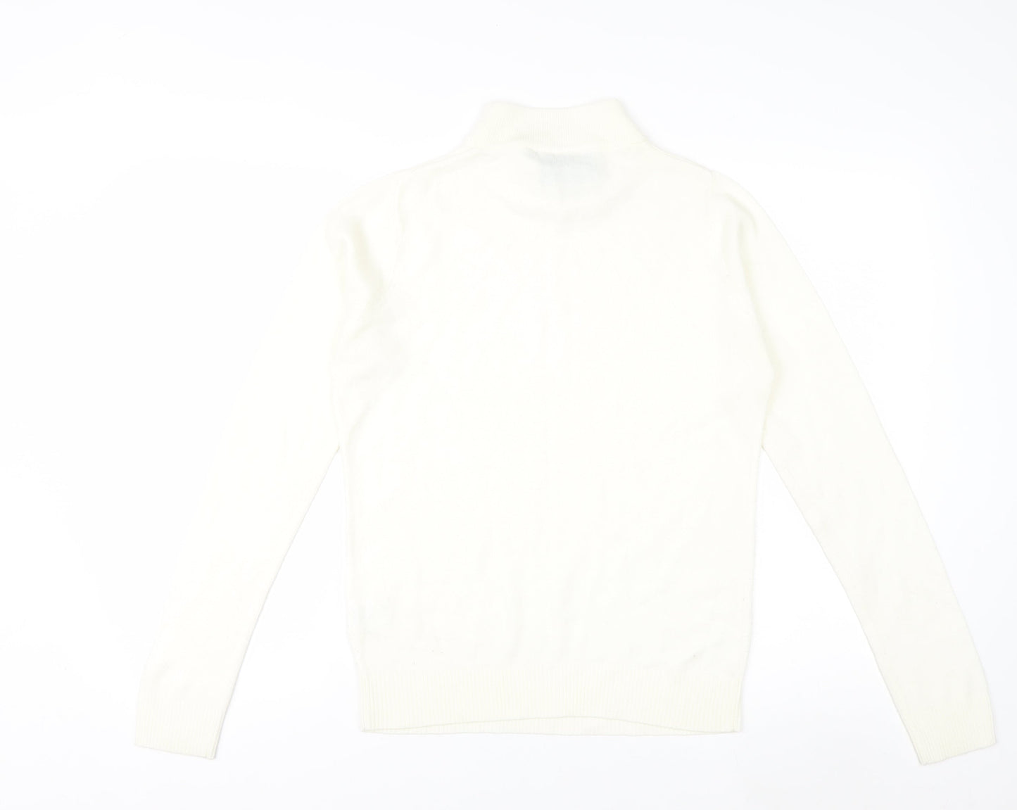 Miss Fiori Couture Women’s Ivory High Neck Acrylic Jumper Size 10