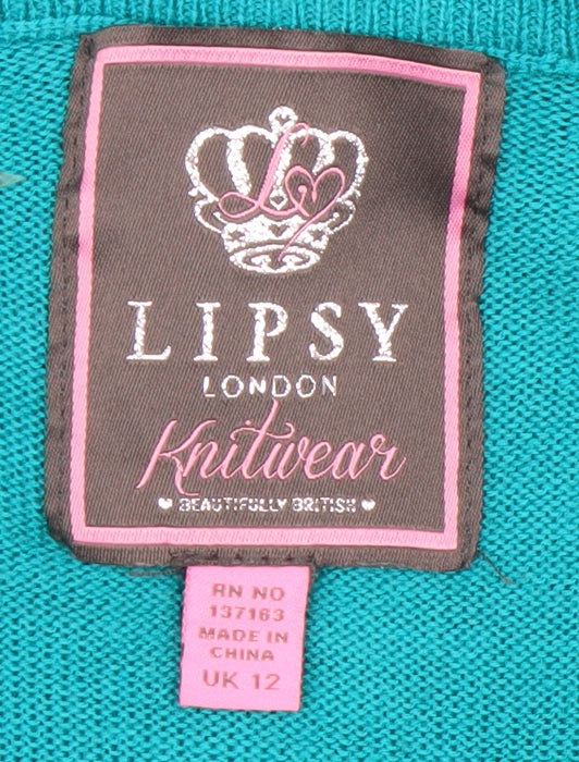 Lipsy Women’s Green Pullover Jumper UK 12 Long Sleeve Knit