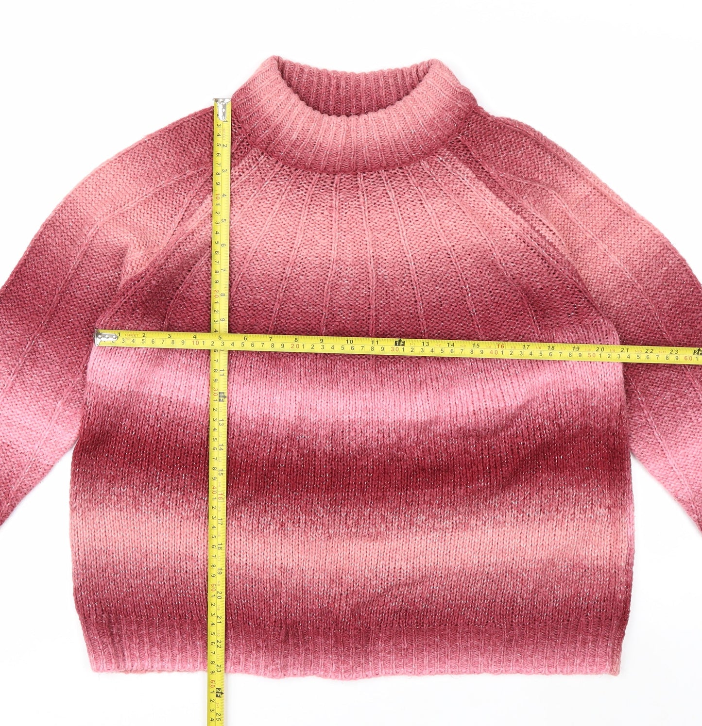 Tu Women’s Pink High Neck Long Sleeve Acrylic Jumper Size 16