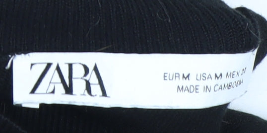 Zara Women’s Black White Striped Roll Neck Jumper Size 12